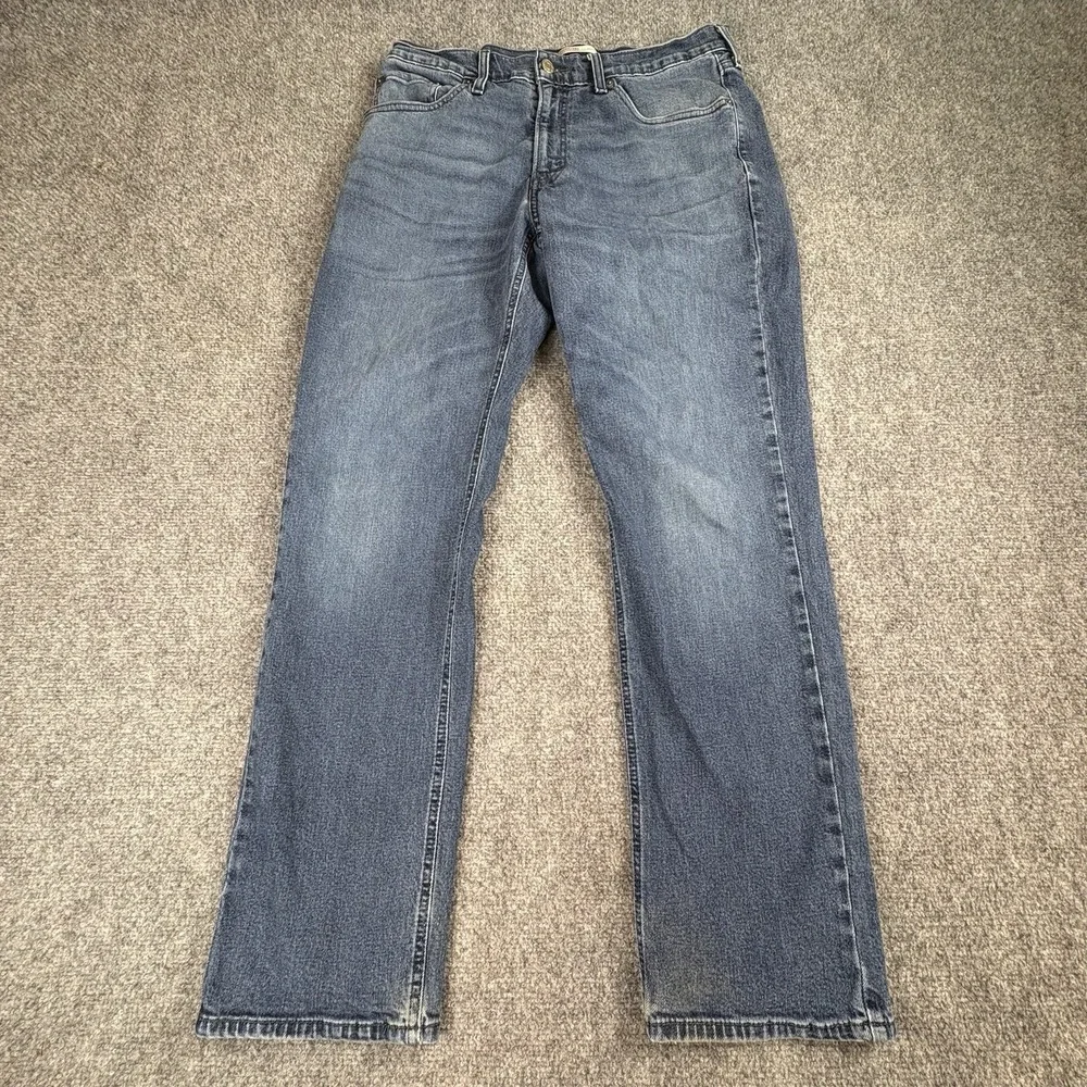 Signature Levi Strauss Athletic Jeans Men's 32x30 Blue Waterless Distressed Work